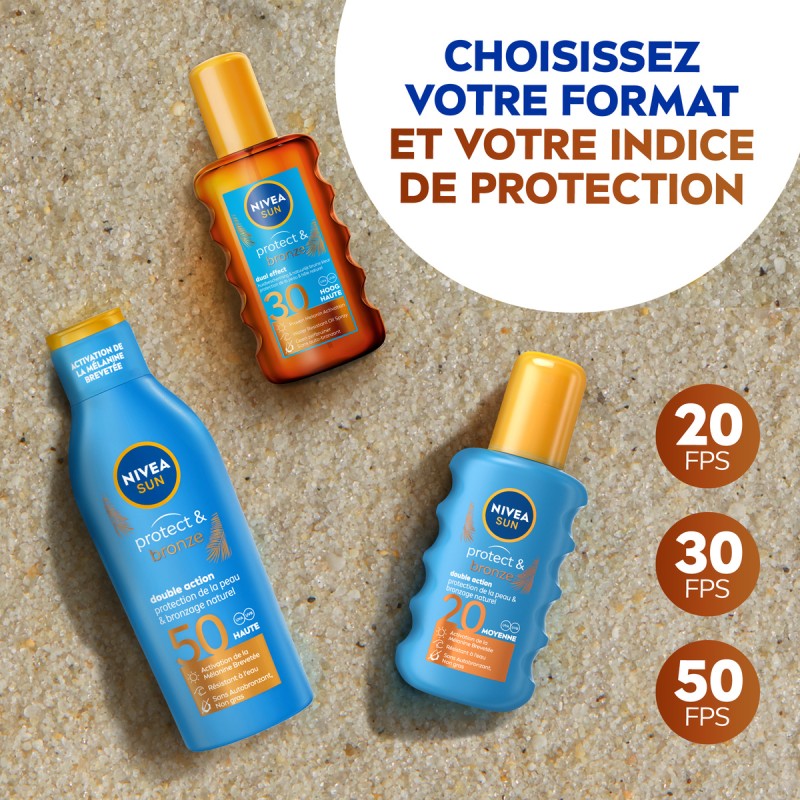 Protection solaire Spray Huile Sèche NIVEA SUN FPS 30 PROTECT & BRONZE 200ml