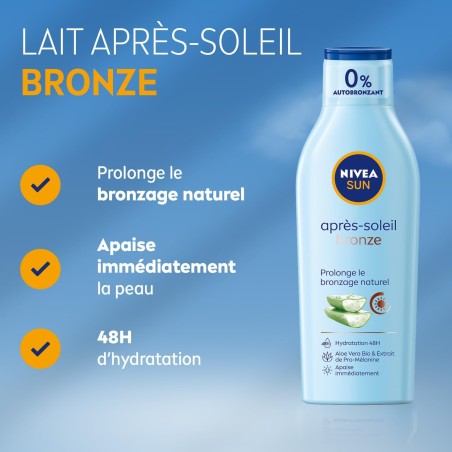 Lait Après-Soleil Prolongateur de Bronzage NIVEA SUN à l'aloe vera 200ml