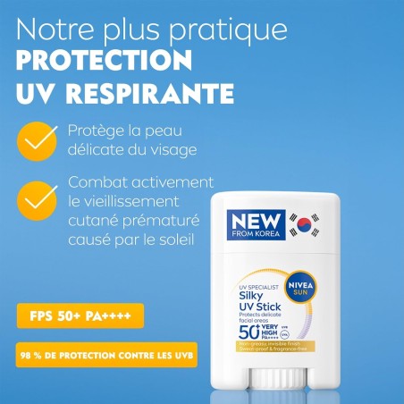 Stick UV Protection Solaire Visage SPF 50+ NIVEA SUN 15g