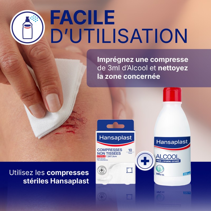 Lot de 3 Alcool à 70% Désinfectant HANSAPLAST 250ml
