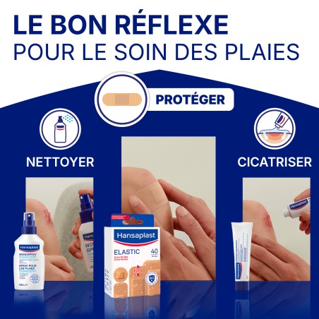 Lot de 3 boîtes de 40 Pansements Elastic Prédécoupés Extra-Flexibles HANSAPLAST