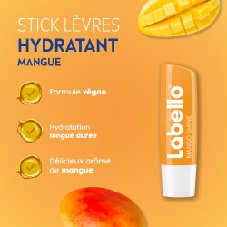 Lot de 6 Baume soin des lèvres Stick Mangue LABELLO 4,8g 2