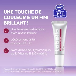 Lot de 3 Baume soin des lèvres Tube Hyaluron Glow Berry Tinted LABELLO 10ml 2