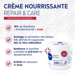 Lot de 3 Crème Hydratante Visage Corps Mains Repair & Care Peaux Extra sèches et rugueuses NIVEA 400ml 2