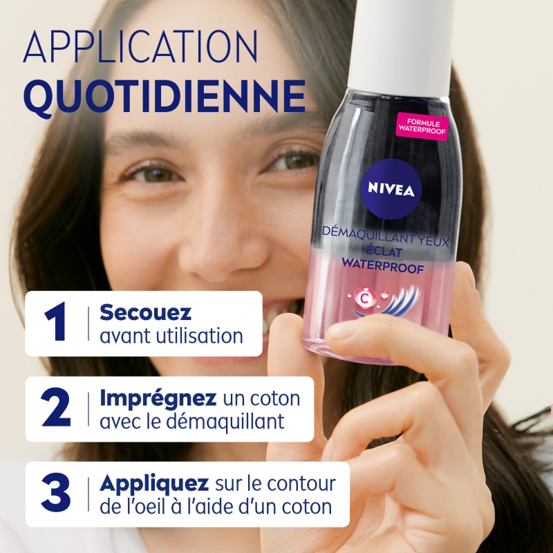 Lot de 2 Démaquillant Yeux Waterproof Vitamine C Eclat NIVEA 125ml