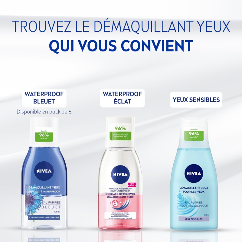 Lot de 2 Démaquillant Yeux Waterproof Vitamine C Eclat NIVEA 125ml