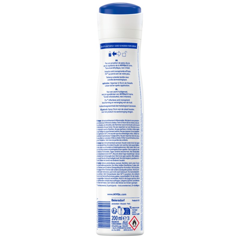 Lot de 3 Déodorant Spray Anti-transpirant 72H Protect & Care NIVEA 200ml