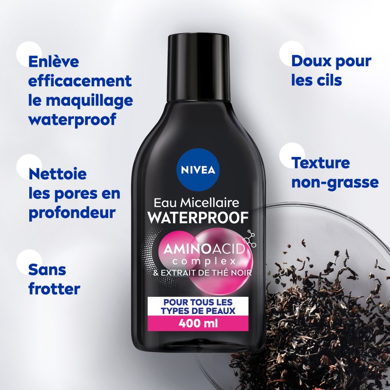 Lot de 2 Eau Micellaire Démaquillante Waterproof Micellair Expert NIVEA 400ml