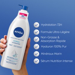 Lot de 2 Lait Corps Hydratation Express Peaux Normales à Sèches NIVEA 400ml 2