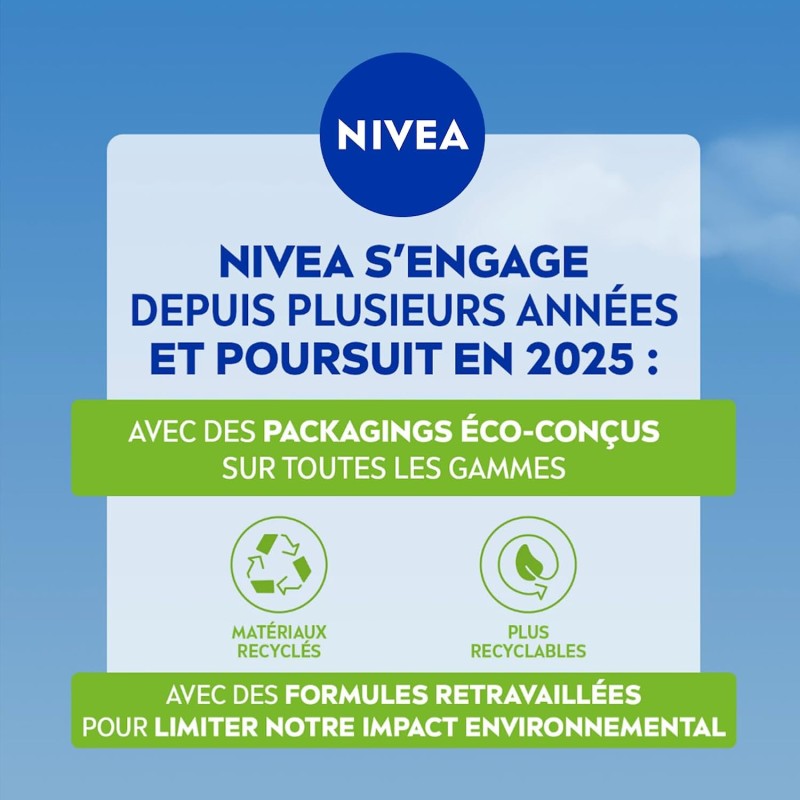 Lot de 2 Lingettes Démaquillantes Fraîcheur Visage Efficacité Waterproof NIVEA 20 pièces