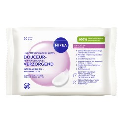Lot de 2 Lingettes Démaquillantes Visage & Yeux Peaux Sèches NIVEA 20 lingettes