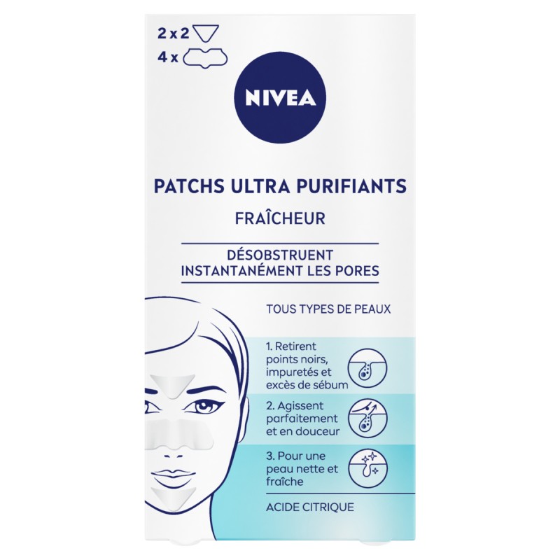 Lot de 2 Patchs Ultra Purifiants Fraîcheur Visage Acide citrique 6 NIVEA
