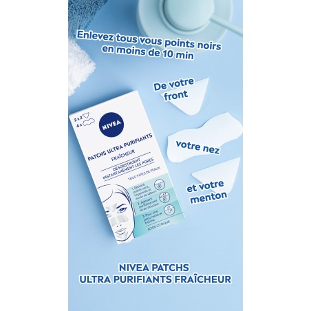 Lot de 2 Patchs Ultra Purifiants Fraîcheur Visage Acide citrique 6 NIVEA