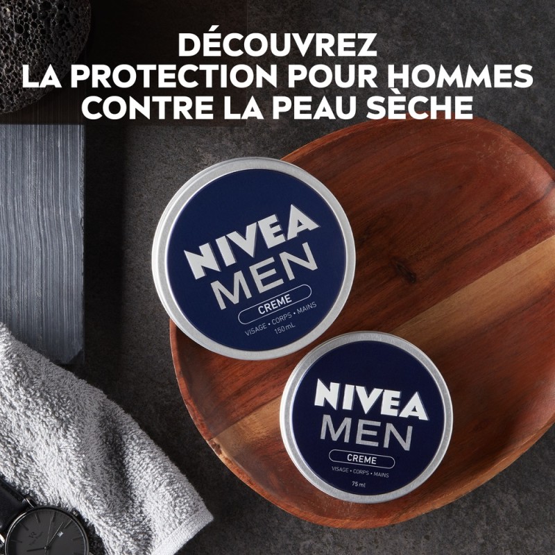 Lot de 2 Crème Visage Homme Peaux sèches Nivea Creme NIVEA MEN 150ml