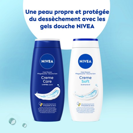 Lot de 3 Gel douche crème soin Creme care Vitamines et huiles NIVEA 250ml