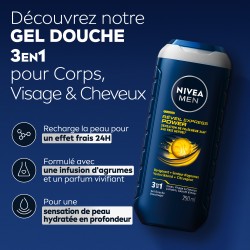 Lot de 3 Gel douche Homme Fraîcheur 3 en 1 Réveil Express NIVEA MEN 250ml 2