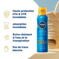 Lot de 2 Crème protection solaire brume FPS 50 Protect & Dry touch NIVEA SUN 200ml 2