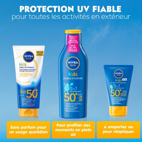 Lot de 2 Crème protection solaire Lait SPF 50+ Hydrate NIVEA SUN 100ml
