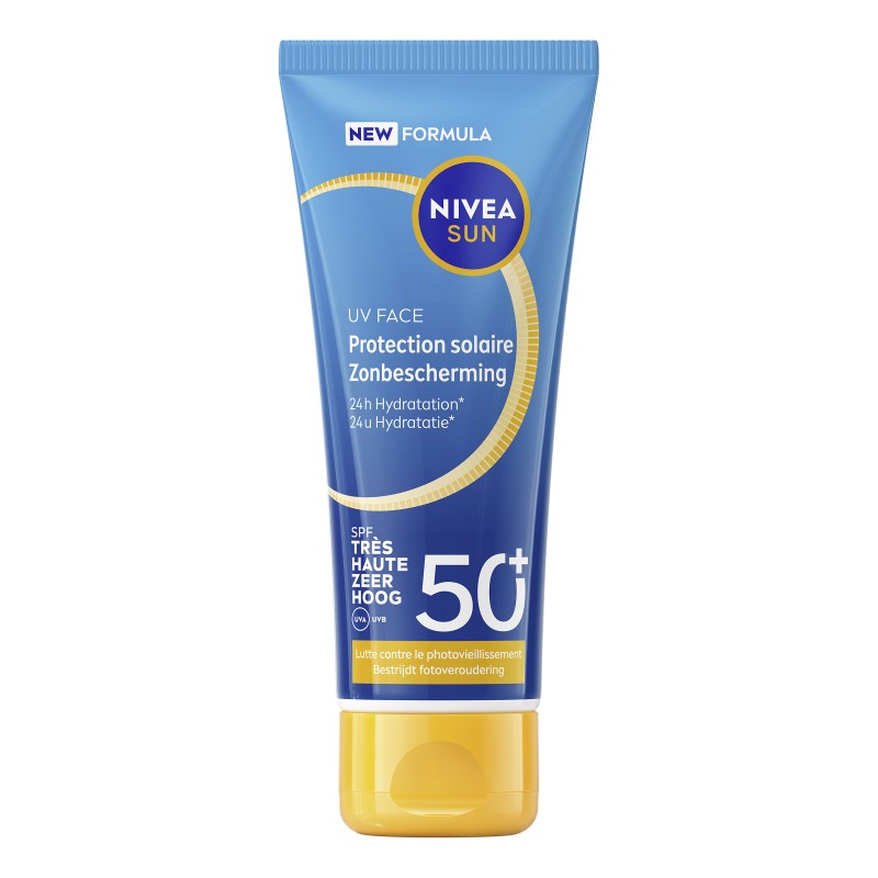 Lot de 2 Crème protection solaire visage SPF50 Hydratante NIVEA SUN 40ml