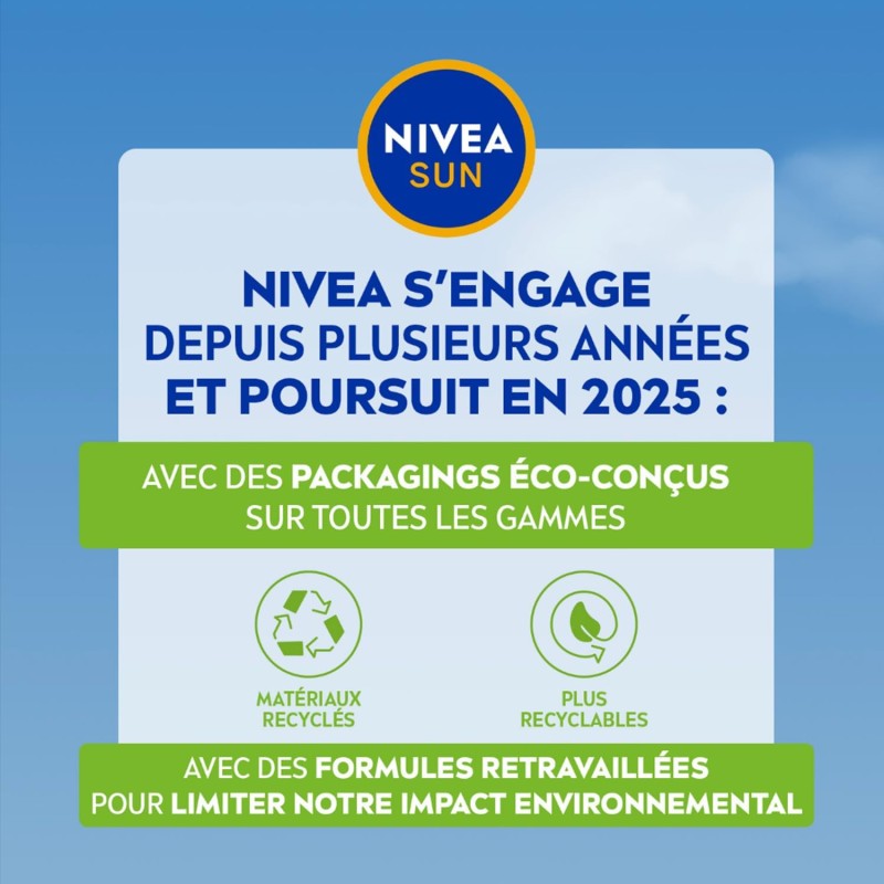 Lot de 2 Crème protection solaire visage SPF50 Hydratante NIVEA SUN 40ml