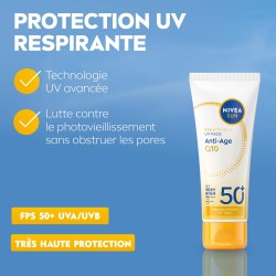 Lot de 2 Crème visage solaire Anti-Âge Q10 SPF 50 NIVEA SUN 40ml 2