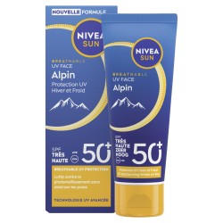 Lot Crème visage solaire Alpin SPF50 NIVEA SUN 40ml + Baume soin des lèvres stick Original + Hydro Care 2
