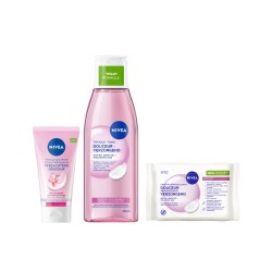 Lot TOILETTE DOUCEUR NIVEA - Crème Nettoyante 150ml + Lotion Tonique 200ml + Lingettes Démaquillantes  20 lingettes