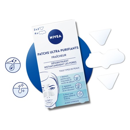 LOT TOILETTE FRAICHEUR NIVEA : 6 Patchs Ultra Purifiants  + Gel Nettoyant Visage  150ml + Lingettes Démaquillantes 20 pièces