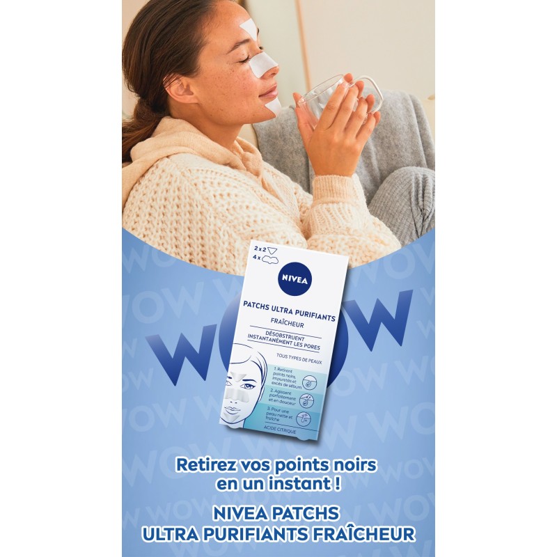 LOT TOILETTE FRAICHEUR NIVEA : 6 Patchs Ultra Purifiants  + Gel Nettoyant Visage  150ml + Lingettes Démaquillantes 20 pièces