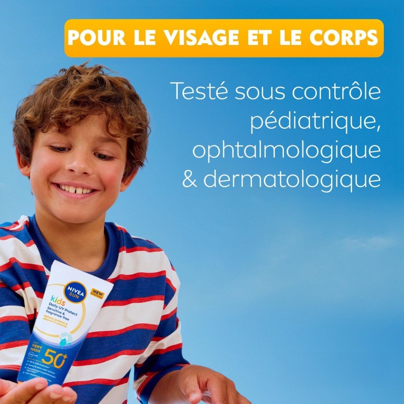 Lot Crème Solaire Pistolet Sensitive Bébés & Enfants FPS 50+ & Crème solaire Lait SPF 50+ Hydrate
