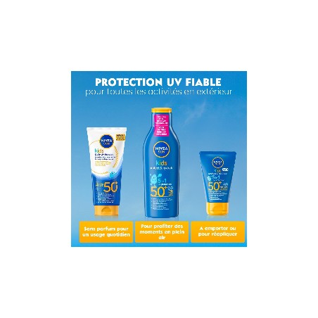 Lot Crème Solaire Pistolet Sensitive Bébés & Enfants FPS 50+ & Crème solaire Lait SPF 50+ Hydrate