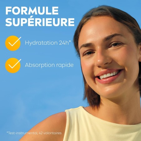 Lot FORMAT VOYAGE  Crème solaire visage SPF50 Hydratante 40ml & Après-Soleil Gel Sérum Aloe Vera Bio 100ml