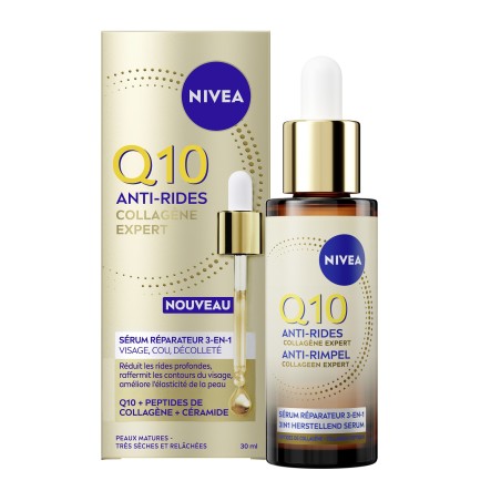 Lot Q10 COLLAGENE : Sérum Visage Collagène Expert Q10 NIVEA 30ml + Baume Riche Jour Nuit Q10 Collagène Expert NIVEA 50ml