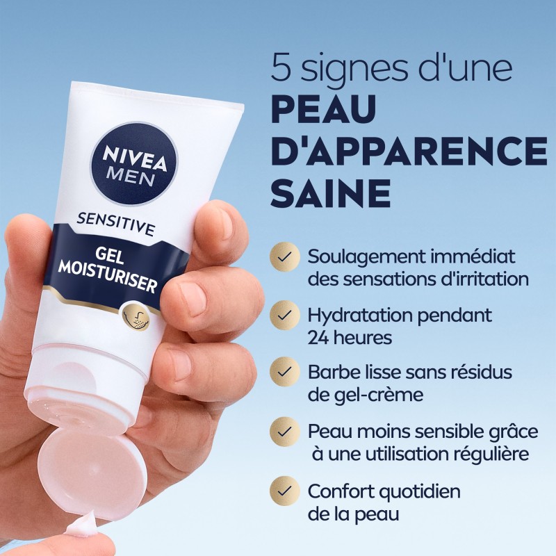 Lot Mousse à raser, après rasage, crème visage et gel crème visage et barbe peau sensible NIVEA MEN