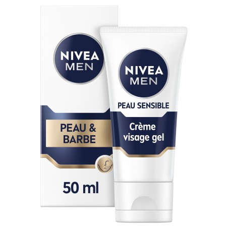 Lot Mousse à raser, après rasage, crème visage et gel crème visage et barbe peau sensible NIVEA MEN