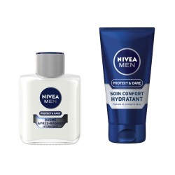 Lot Baume Après-rasage Peaux sèches Protect&Care et crème visage Homme Peaux sèches Nivea