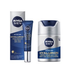 Lot Soin anti rides global homme Active Age 50ml & Soin Contour Yeux Homme Anti-Âge Hyaluron NIVEA MEN 15ml