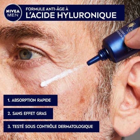 Lot Soin anti rides global homme Active Age 50ml & Soin Contour Yeux Homme Anti-Âge Hyaluron NIVEA MEN 15ml