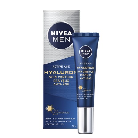 Lot Soin anti rides global homme Active Age 50ml & Soin Contour Yeux Homme Anti-Âge Hyaluron NIVEA MEN 15ml