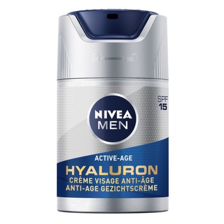 Lot Soin anti rides global homme Active Age 50ml & Soin Contour Yeux Homme Anti-Âge Hyaluron NIVEA MEN 15ml