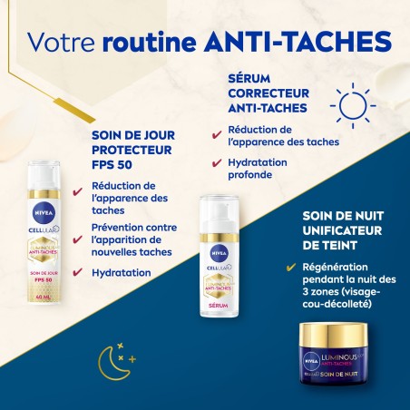 LOT luminous Lait Corps Anti-vergetures & anti-taches, Huile Sérum Corps Anti-vergetures & Crème Mains Anti Taches Peaux sèches