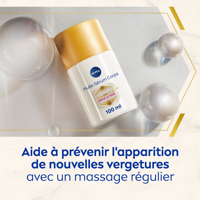 LOT luminous Lait Corps Anti-vergetures & anti-taches, Huile Sérum Corps Anti-vergetures & Crème Mains Anti Taches Peaux sèches