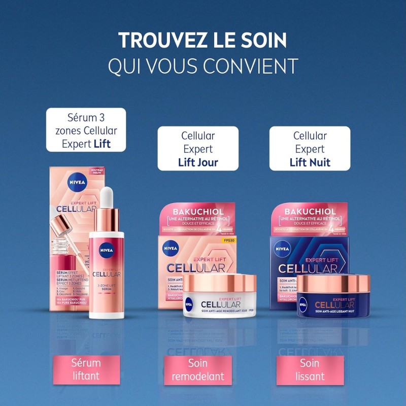 LOT CELLULAR EXPERT LIFT - Crème visage  Jour 50ml + Crème visage nuit 50ml  +  Sérum visage 30ml