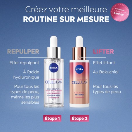 LOT CELLULAR EXPERT LIFT - Crème visage  Jour 50ml + Crème visage nuit 50ml  +  Sérum visage 30ml