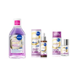 LOT LUMINOUS GLOW NIVEA  - Sérum  30ml + Soin Visage Exfoliant 100ml +Eau Micellaire Démaquillante 400ml