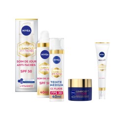 LOT Crème Soin de Jour visage Anti-Taches, Contour des Yeux, CC crème visage anti-taches & Soin de Nuit Anti-taches