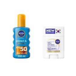 Nivea - Lot stick solaire + spray Protect & Bronze 50+