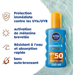 Nivea - Lot Spray protect & bronze 50+ & Lait après soleil Aloe vera 2