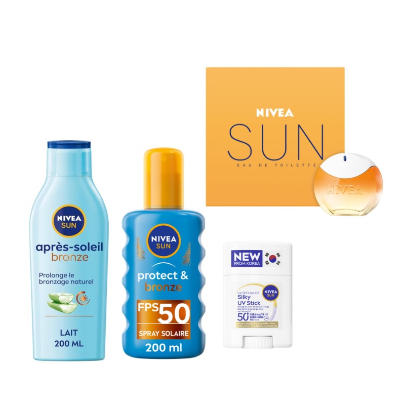 Nivea Sun - Lot stick uv, spray protect & bronze, après soleil & Eau de toilette Fragrance Crème Solaire