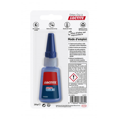 Pack de 2 - Loctite - Colles Cyanoacrylates Superglue-3 Xxl Bouteille 20G Blister 12Uc